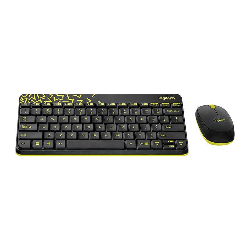 Logitech MK240 Nano Wireless Keyboard &amp; Mouse Combo - Black-Chartreuse (920-008202)