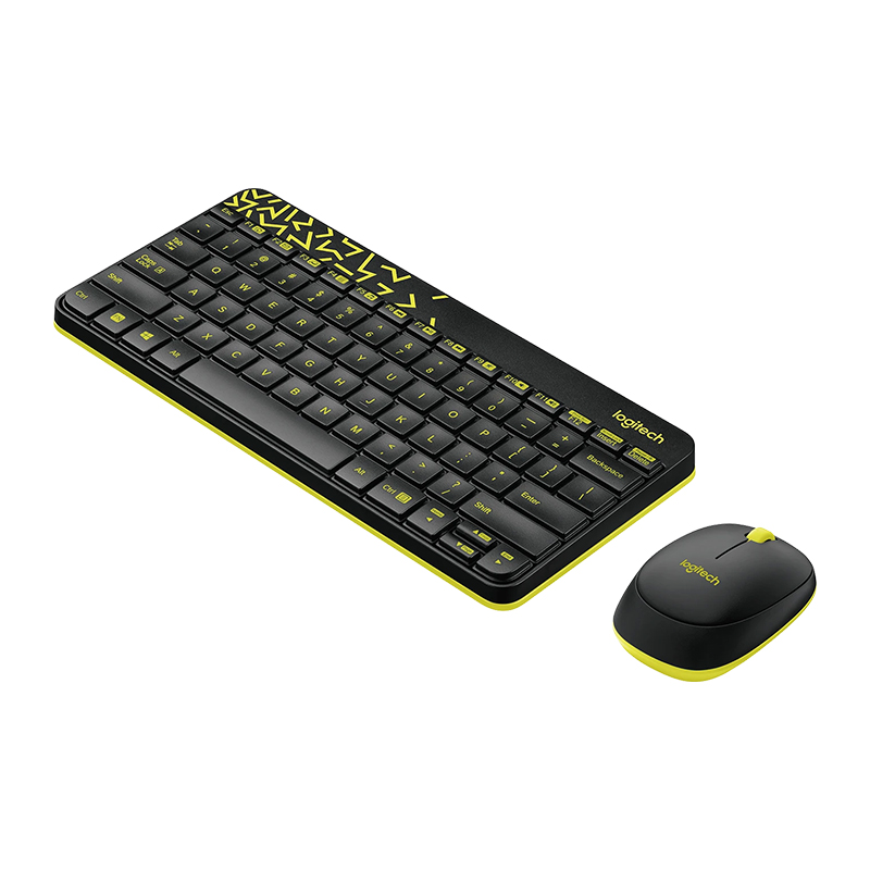 Logitech MK240 Nano Wireless Keyboard &amp; Mouse Combo - Black-Chartreuse (920-008202)