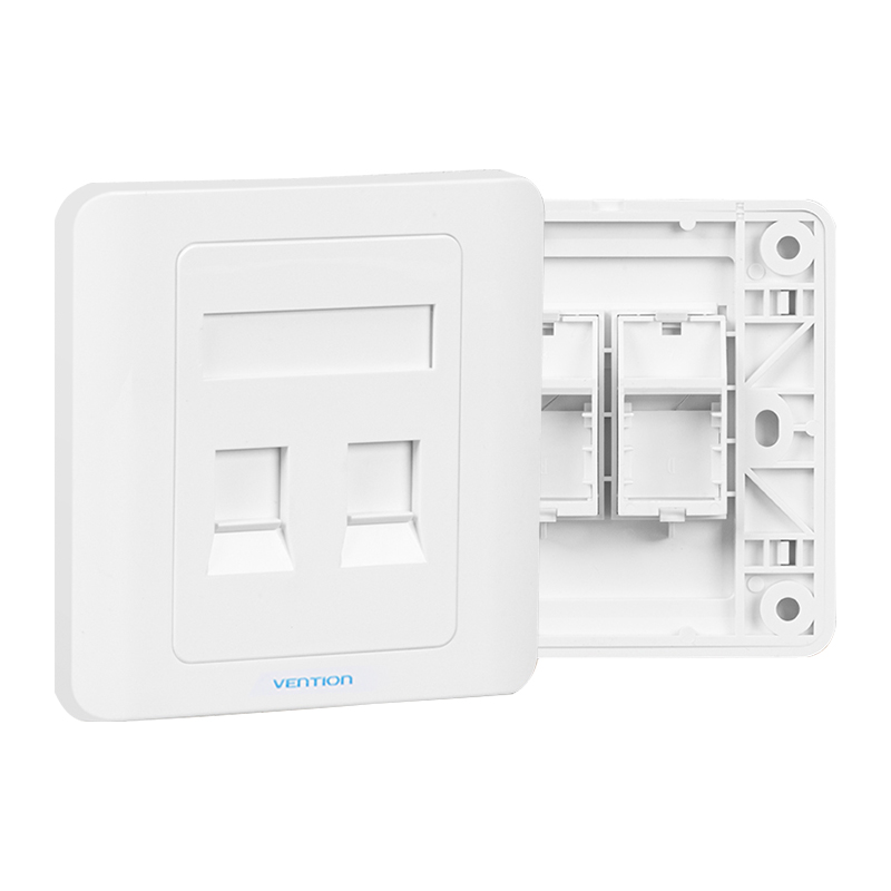 Vention® 2 Port keystone Jack Wall Plate White 86 Type (IFBW0)