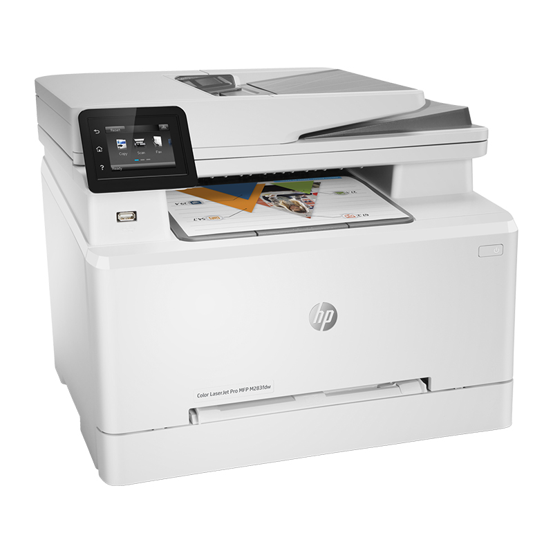 HP Color LaserJet Pro MFP M283fdw – Functions / Print, Copy, Scan, Fax, Printing colors/ 4-Colours, Print Speed / Up to 22 ppm, Print Quality / 600 dpi, Duplex / Automatic, Media Sizes / A4; A5; A6; B5; B6, Duty Cycle / Up to 40,000 pages, Toner/HP207A CMYK