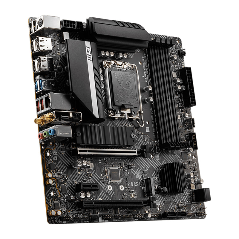 MSI PRO B660M-A WiFi DDR4 Motherboard (mATX, 12th Gen Intel Core, LGA 1700 Socket, DDR4, PCIe 4, 2.5G LAN, M.2 Slots, Wi-Fi 6)