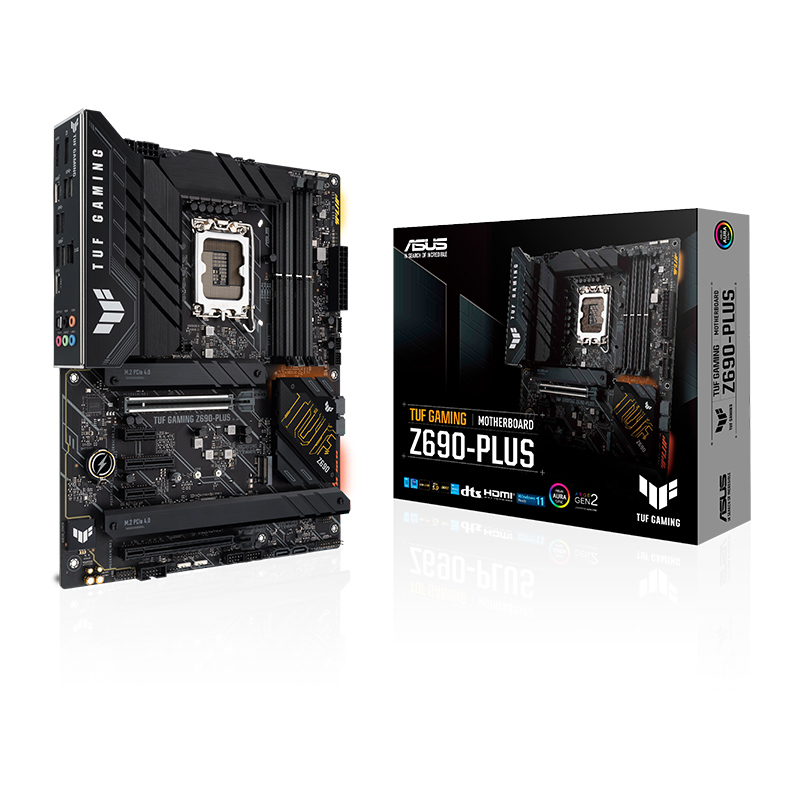 Asus TUF Gaming Z690-Plus ATX Motherboard - WiFi D4 LGA1700(Intel 12th Gen) (PCIe 5.0, DDR4,4xM.2/NVMe SSD,14+2 power stages,WiFi 6,2.5Gb LAN,front USB 3.2 Gen 2 Type-C,Thunderbolt 4,ARGB headers)