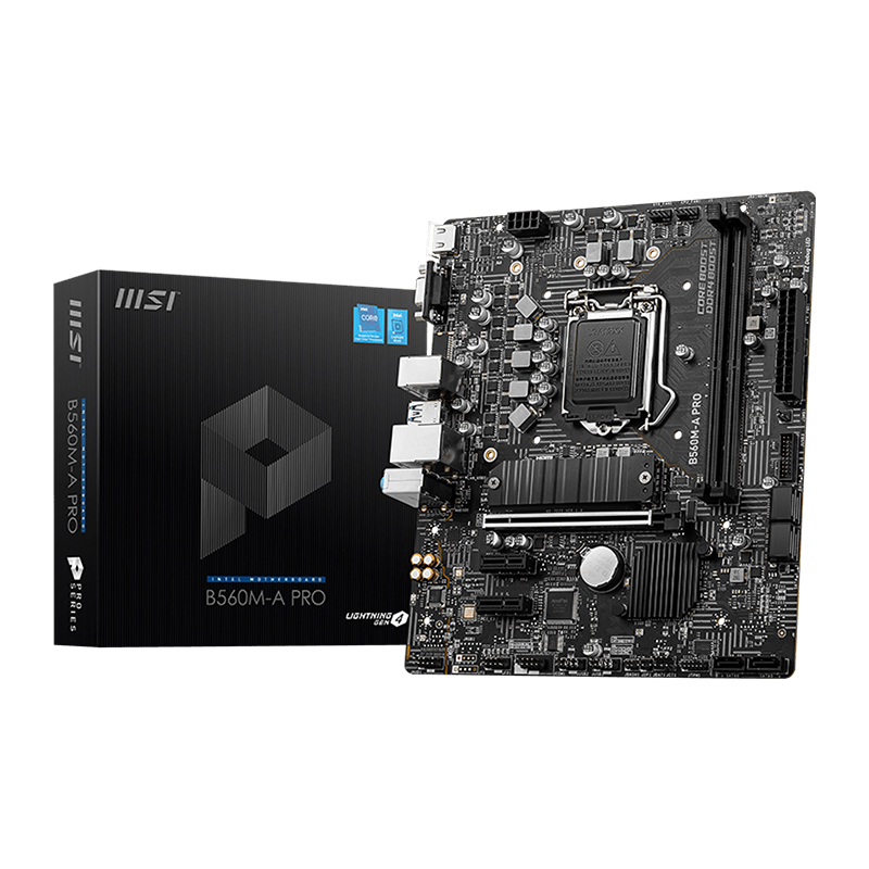 MSI B560M-A PRO ProSeries Motherboard (mATX, 11th/10th Gen Intel Core, LGA 1200 Socket, DDR4, PCIe 4, M.2 Slot, USB 3.2 Gen 1, 2.5G LAN, DVI/HDMI)