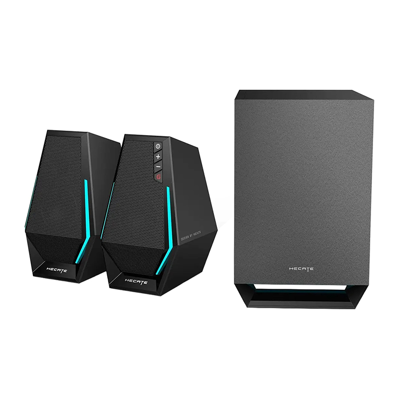 Edifier HECATE G1500 MAX 2.1 Computer Speakers System with Subwoofer - 60W, Line Out, RGB Light, Bluetooth 5.3, USB, Type-C, 3.5mm AUX Input, Black