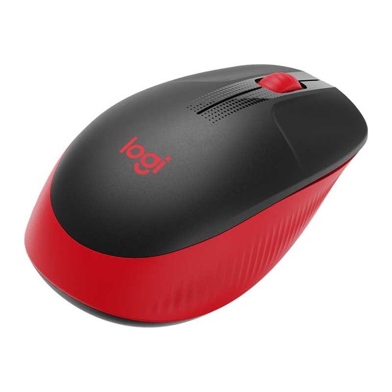 Logitech M190 Full-Size Wireless Mouse - Red (910-005915)