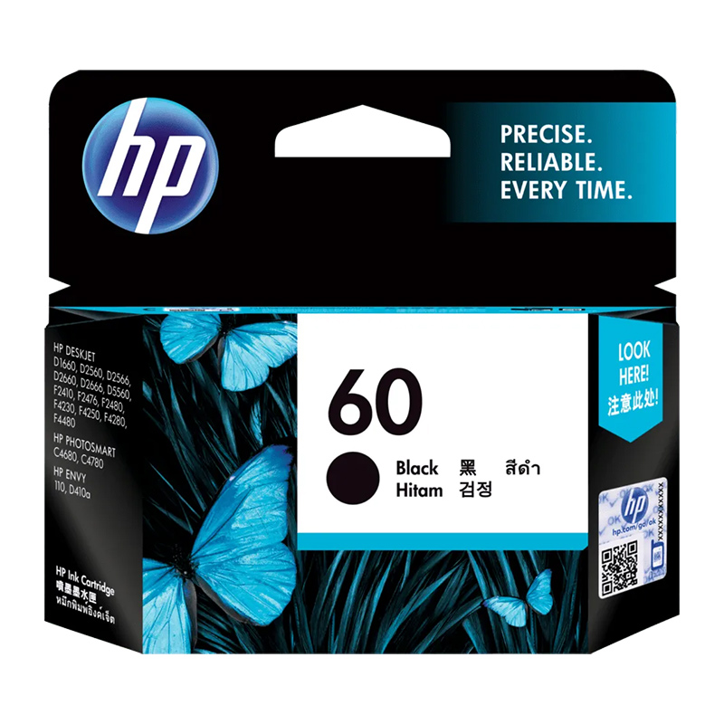 HP60 CC640WA BLACK INK CARTRIDGE