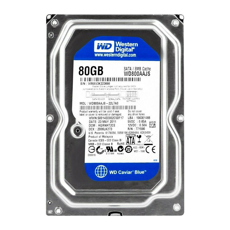 Western Digital CAVIAR 80GB SATA 7200RPM HARD DISK 3.5&quot; BLUE