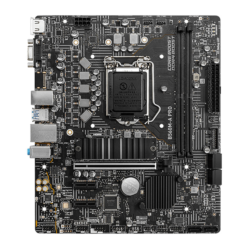 MSI B560M-A PRO ProSeries Motherboard (mATX, 11th/10th Gen Intel Core, LGA 1200 Socket, DDR4, PCIe 4, M.2 Slot, USB 3.2 Gen 1, 2.5G LAN, DVI/HDMI)