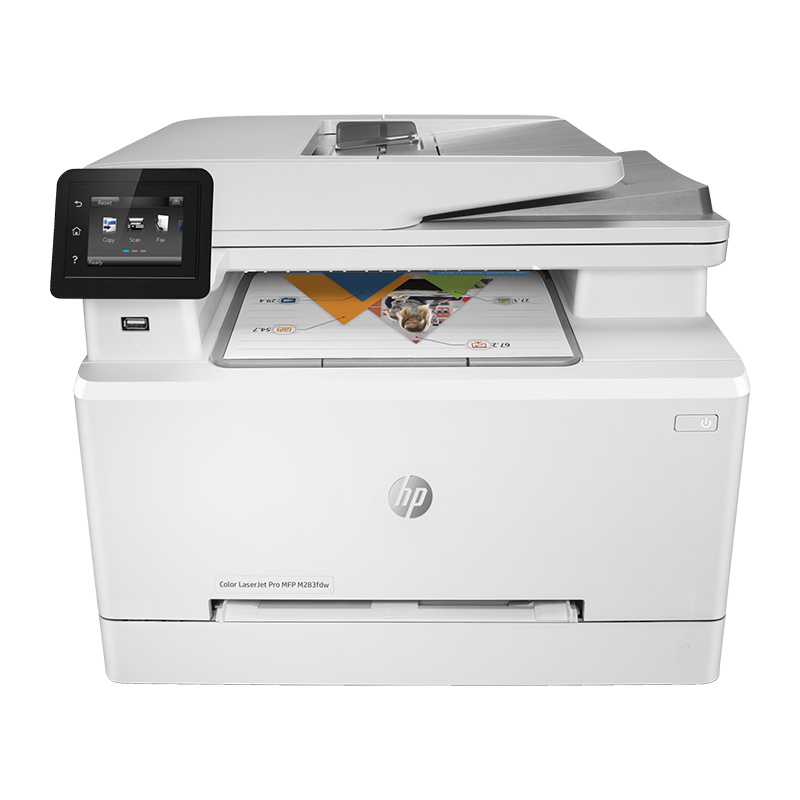 HP Color LaserJet Pro MFP M283fdw – Functions / Print, Copy, Scan, Fax, Printing colors/ 4-Colours, Print Speed / Up to 22 ppm, Print Quality / 600 dpi, Duplex / Automatic, Media Sizes / A4; A5; A6; B5; B6, Duty Cycle / Up to 40,000 pages, Toner/  HP 207A  CMYK