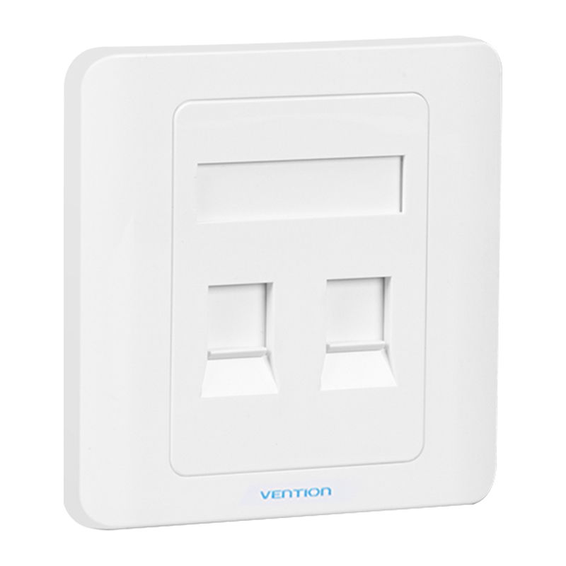 Vention® 2 Port keystone Jack Wall Plate White 86 Type (IFBW0)