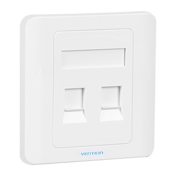 [UTP143] Vention® 2 Port keystone Jack Wall Plate White 86 Type (IFBW0)