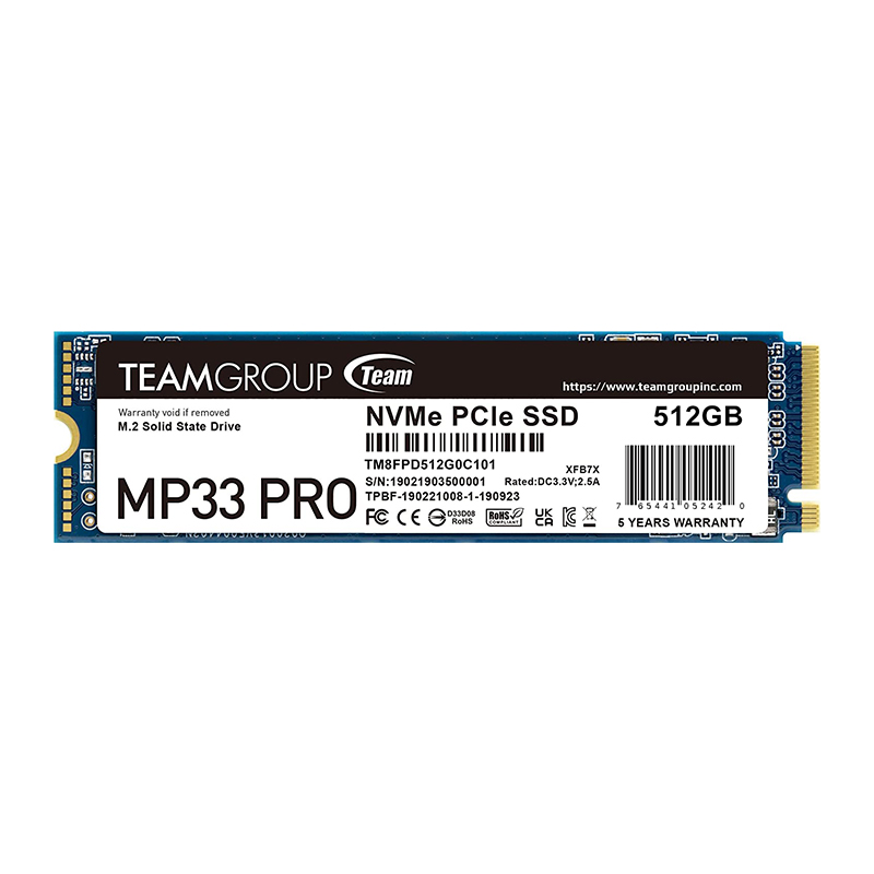 TEAMGROUP MP33 PRO NVMe PCIe Gen3x4 M.2 2280 SSD 512GB