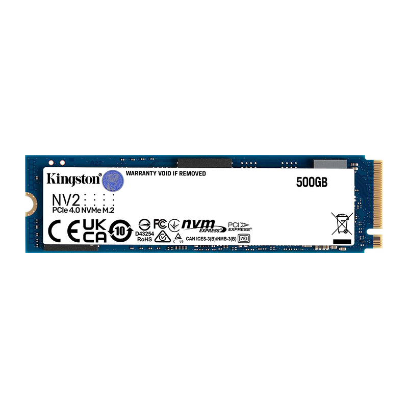 Kingston NV2  NVMe™ PCIe 4.0 Gen 4x4 M.2 2280 SSD 500GB - SNV2S/500G