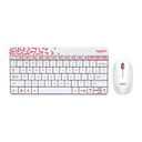 Logitech MK240 Nano Wireless Keyboard &amp; Mouse Combo - White/Vivid Red (920-008201)