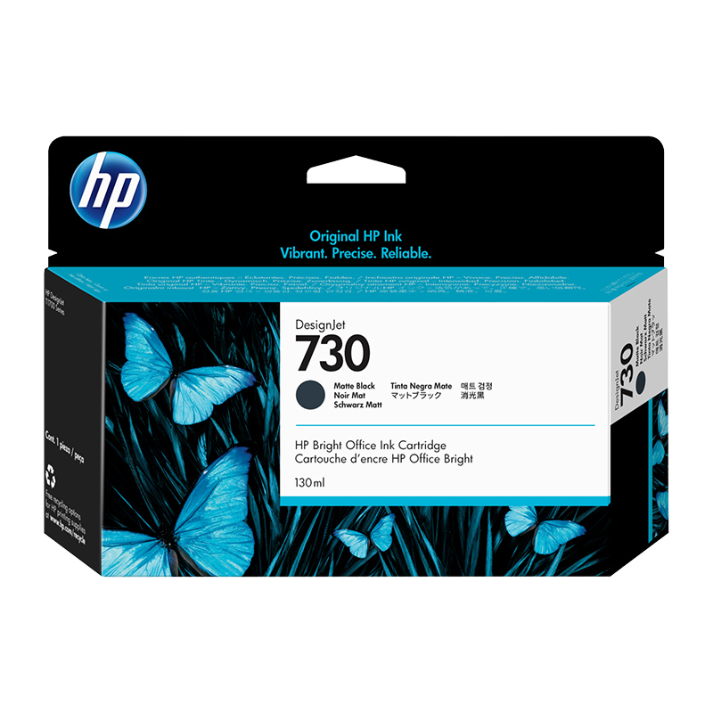 HP 730 130-ml Matte Black DesignJet Ink Cartridge (P2V65A)