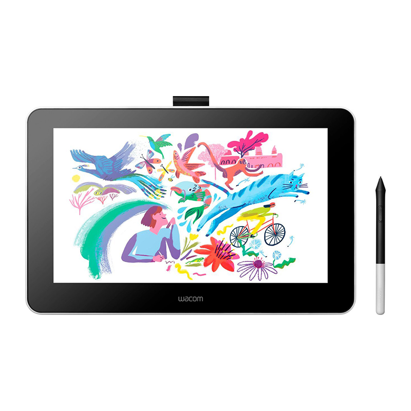 Wacom One 13.3&quot; Creative Pen Display Drawing Tablet - Flint White