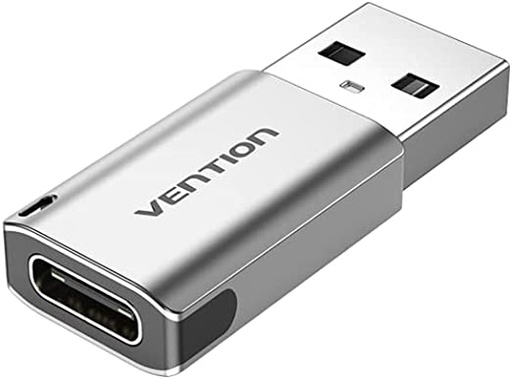 [CON271] Vention® USB 3.0 Male to USB-C Female Adapter Gray Aluminum Alloy Type 5Gbps 3A Converter (CDPH0)