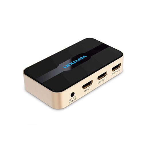 [CON272] Vention® 1 In 2 Out HDMI Splitter 4K@30Hz Gold Aluminum Alloy Type (ACBG0)