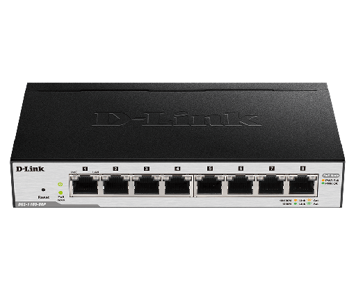 [SWI42036] D-Link DGS-1100-08PV2 8-Port Gigabit PoE Smart Managed Switch